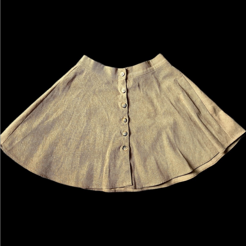 Tan Button-Front Women's Skirt